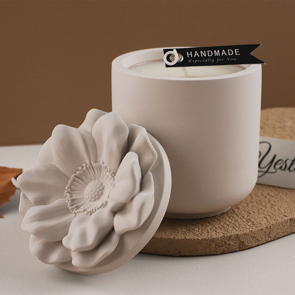 Candle Making Jars With Lids - Ayçiçeği saklama kutusu silikon kalıp DIY