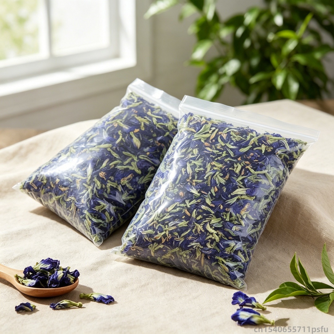Candle Making And Perfume - Doğal Kelebek Orkide Kurutulmuş Çiçek Mavi